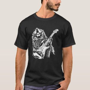 Dog Guitarist Guitar - Tibetan Mastiff Dad Mom T-Shirt