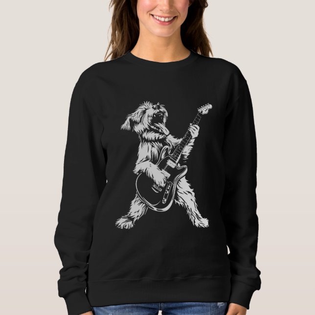 Dog Guitarist Guitar - Wheaten Terrier Dad Mom Sweatshirt (Front)
