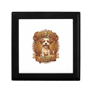Dog Hair Is Glitter Fluffy Gold Ribbon_1 Gift Box