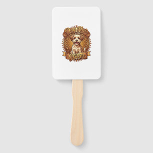 Dog Hair Is Glitter Fluffy Gold Ribbon_1 Hand Fan