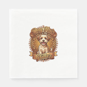 Dog Hair Is Glitter Fluffy Gold Ribbon_1 Napkins