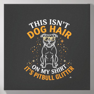 Dog Hair Pitbull Glitter Wearing Sunglasses Stars Canvas Photo Tile