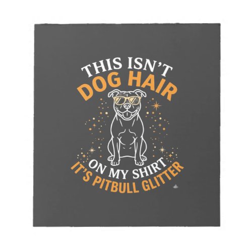 Dog Hair Pitbull Glitter Wearing Sunglasses Stars Notepad
