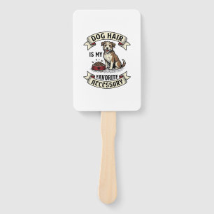 Dog Hair Shirt Vintage Engraving Funny Dog Lover D Hand Fan