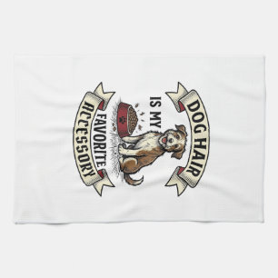 Dog Hair Shirt Vintage Engraving Funny Dog Lover D Kitchen Towel