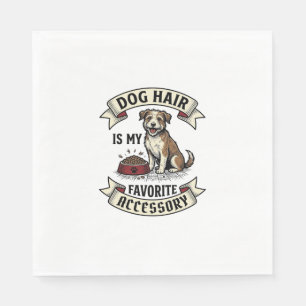 Dog Hair Shirt Vintage Engraving Funny Dog Lover D Napkins