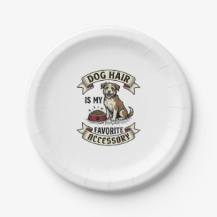 Dog Hair Shirt Vintage Engraving Funny Dog Lover D Paper Plates