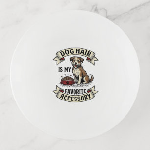 Dog Hair Shirt Vintage Engraving Funny Dog Lover D Trinket Tray