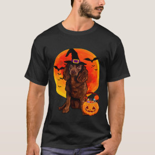 Dog Halloween American Water Spaniel Jack O Lanter T-Shirt