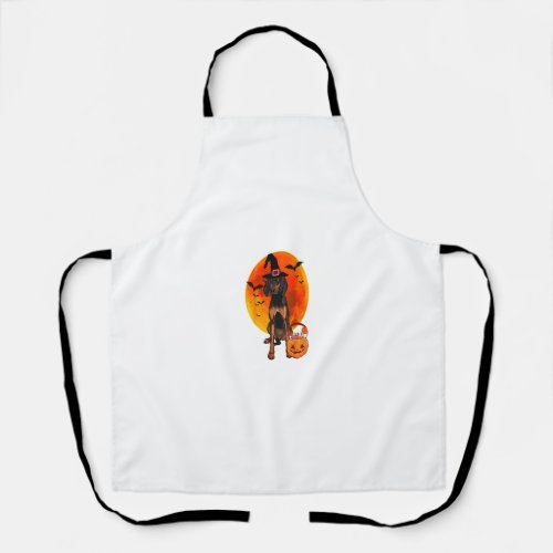 Dog Halloween Black and Tan Coonhound Jack O Lante Apron