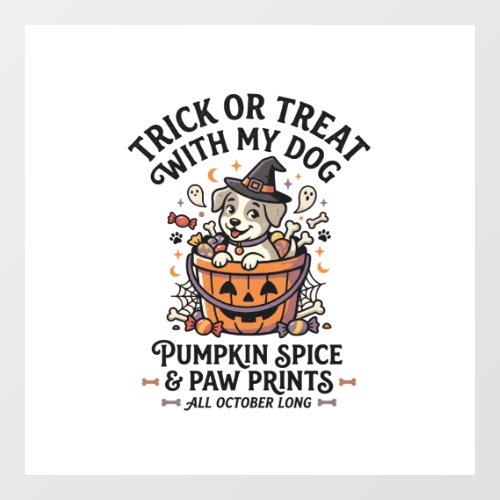 Dog Halloween Candy Night Window Cling