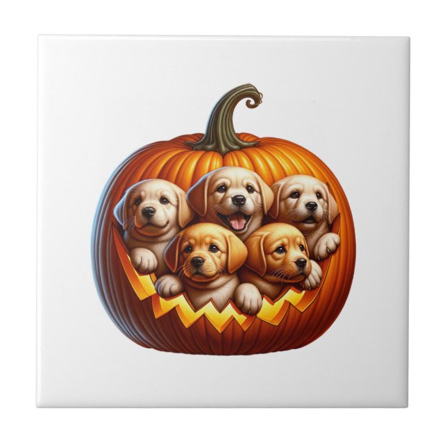 Dog Halloween Ceramic Tile (Front)