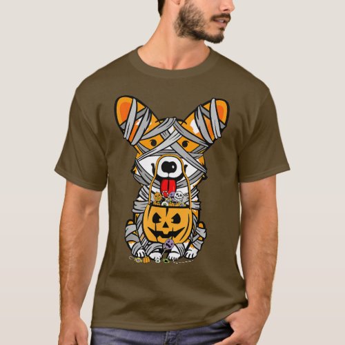 Dog Halloween Costume Welsh Corgi Mommy Pumpkin Co T_Shirt