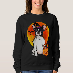 Dog Halloween French Bulldog Jack O Lantern Pumpki Sweatshirt