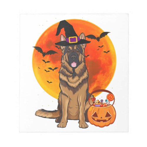 Dog Halloween German Shepherd Jack Lantern Pumpk Notepad