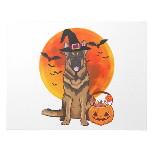 Dog Halloween German Shepherd Jack Lantern Pumpk Notepad