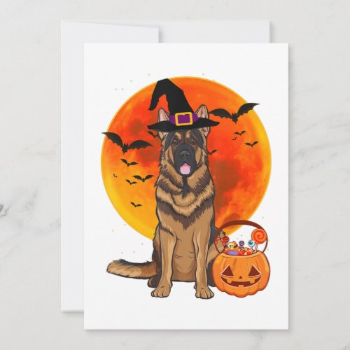 Dog Halloween German Shepherd Jack Lantern Pumpk Save The Date