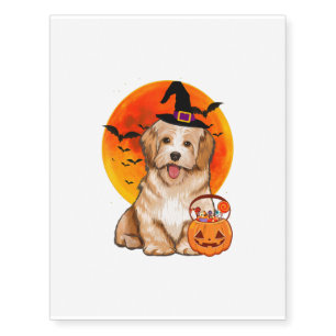 Dog Halloween Havanese Jack O Lantern Pumpkin Temporary Tattoos