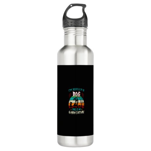 Dog Halloween Human Costume _ Funny Dog Lover Tank Stainless Steel Water Bottle