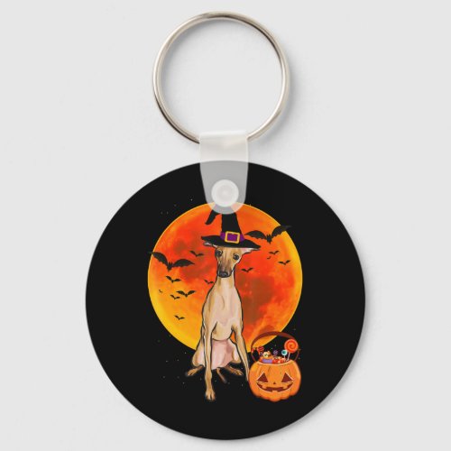 dog halloween italian greyhound jack o lantern pum keychain