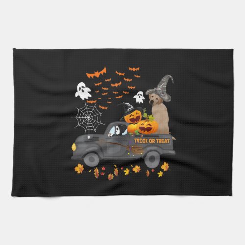 Dog  Halloween Labrador Retriever Truck Pumpkin Kitchen Towel
