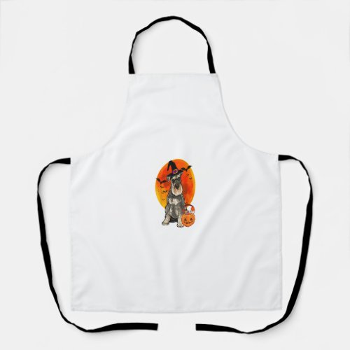 Dog Halloween Miniature Schnauzer Jack O Lantern P Apron