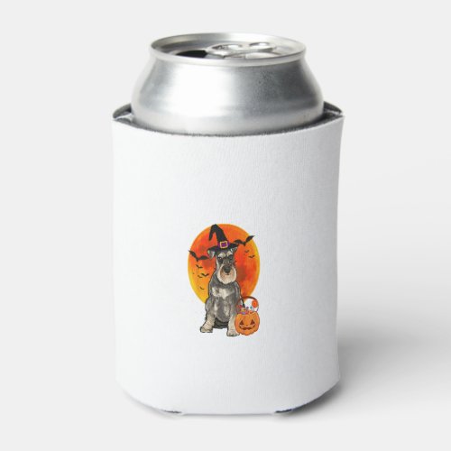 Dog Halloween Miniature Schnauzer Jack O Lantern P Can Cooler