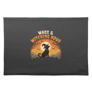 Dog Halloween Moonlight Cloth Placemat
