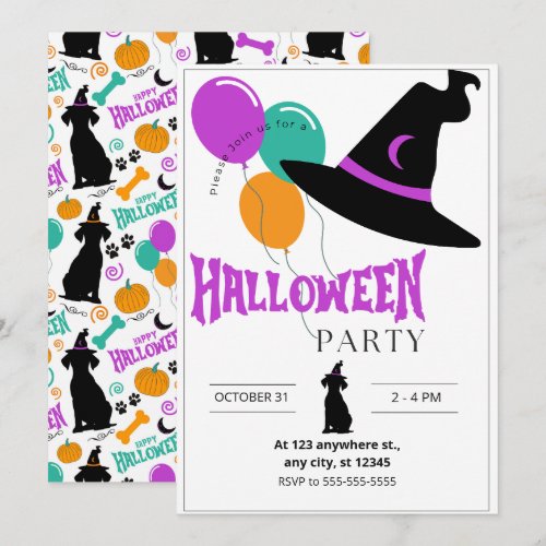 Dog Halloween Party Invitation