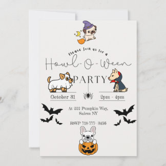 Dog Halloween Party Invitations