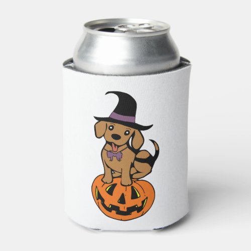 dog halloween pumpkin face can cooler