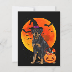 dog halloween rottweiler jack o lantern pumpkin invitation
