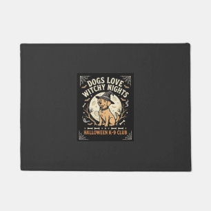 Dog Halloween Witch Moon Doormat