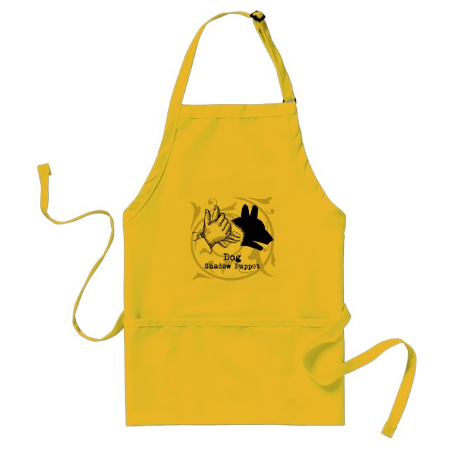 Dog Hand Puppet Shadow Games Vintage Adult Apron (Front)