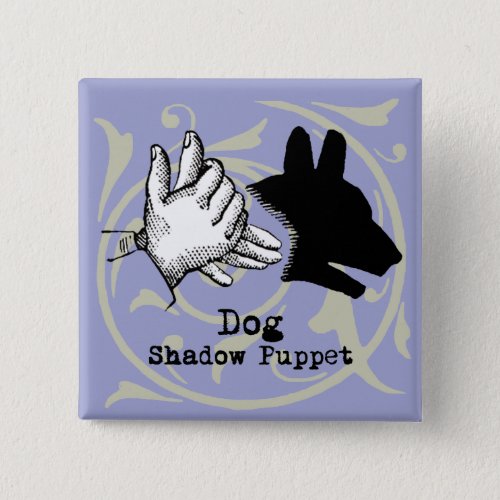 Dog Hand Puppet Shadow Games Vintage Button