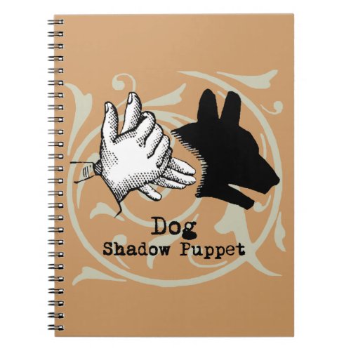 Dog Hand Puppet Shadow Games Vintage Notebook