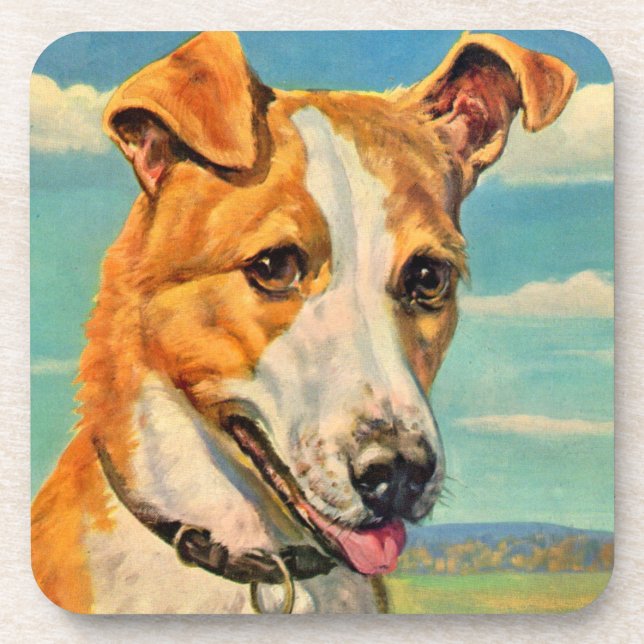 dog handsome dog beverage coaster (Front)