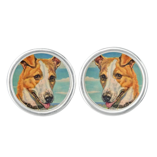 dog handsome dog cufflinks (Front)