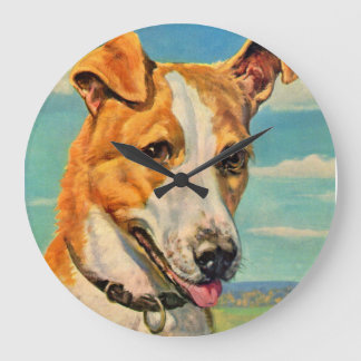 dog handsome dog large clock