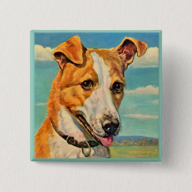 dog handsome dog pinback button (Front)