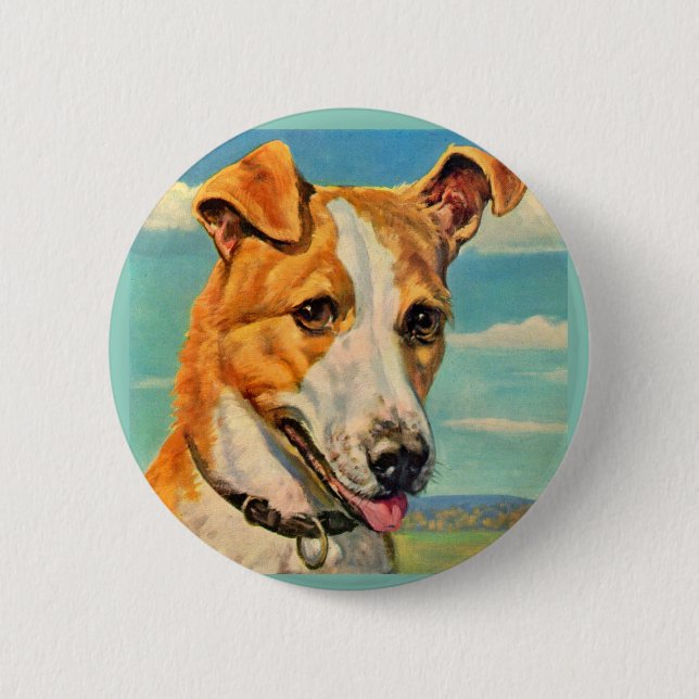dog handsome dog pinback button (Front)