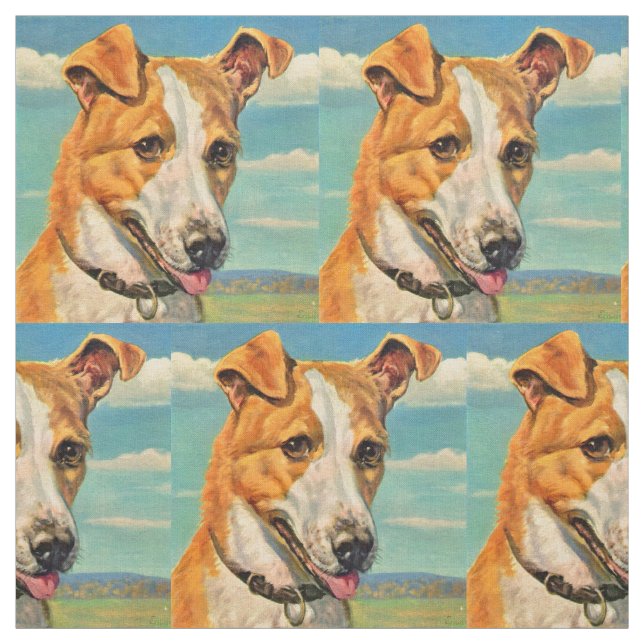dog handsome dog print fabric (Swatch)