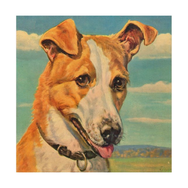 dog handsome dog wood wall decor (Front)