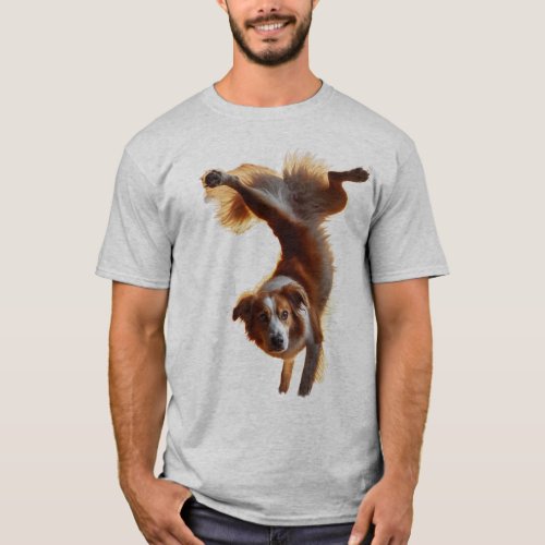 Dog Handstand Paws Breakdance T_Shirt