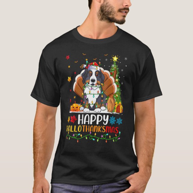 Dog   Happy Bernese Mountain Dog Hellothanksmas T-Shirt (Front)