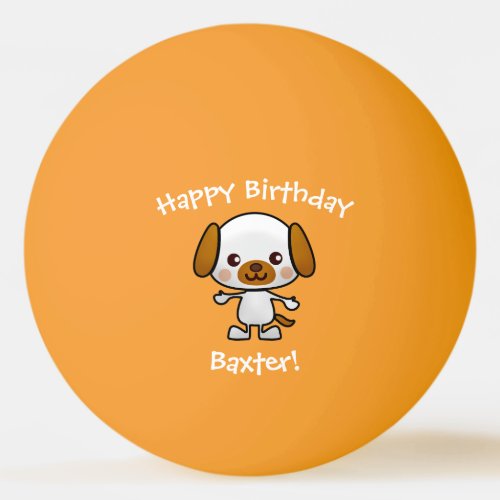 Dog Happy Birthday Custom Name Gift Ping Pong Ball