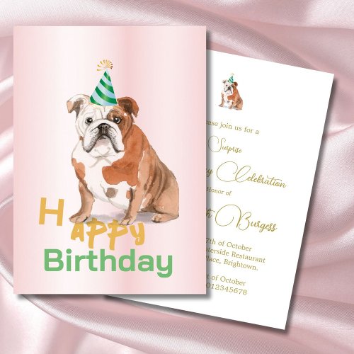  Dog Happy Birthday Party Invitation