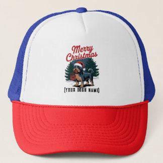 dog happy christmas trucker hat