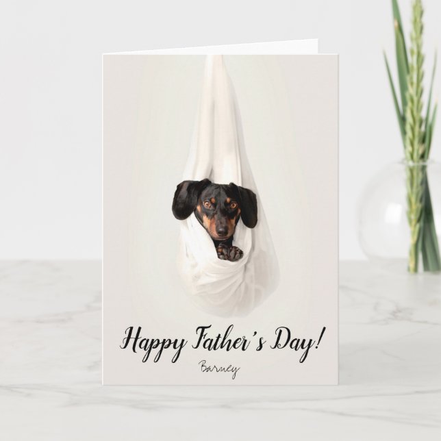 Dog Happy Father's Day  Custom Photo Card (Front)