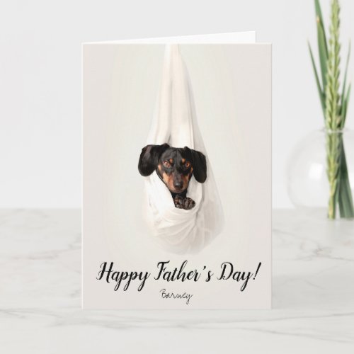 Dog Happy Fathers Day  Custom Photo Card